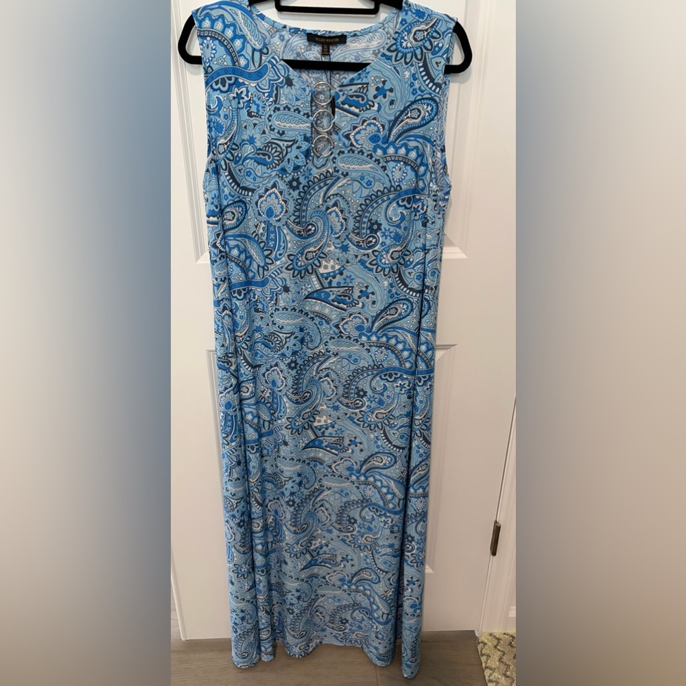 NWT Ellen Weaver Blue Paisley Maxi Dress